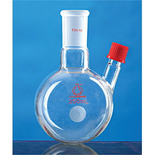500mL Thermowell Tube Screw Round Bottom Flask (Thick Wall) Thick Glass Tube Manual Mold Blowing LH-072500, Joint Size: 24, LH Labware
