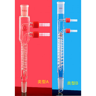 B type of High-Efficiency Reflux Condenser with Removable Hose Connector,  Grinding 24×2#, Effective Length 200mm, LH-172-AD-008, LH Labware