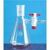 500mL Flask With A Door Grinding Triangle Flask (Thick Wall) Thick Glass Tube LH-18-F-79, Grinding Size: 24, PTFE Gate, LH Labware