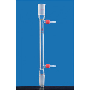 Small Space High Water Speed Straight Condenser (with Detachable Hose Connector), Upper Grinding 24#, Under Grinding 24#, Effective Length 250mm, LH-183-HC-587, LH Labware