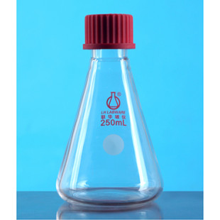 500mL Threaded Triangular Flask (Thick Wall) Thick Glass Tube LH-19-G-04, Threaded Port: GL-32, LH Labware