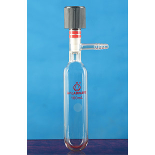 50mL Cylindrical Solvent Storage Bottle With High Vacuum Valve SCHLENK LH-205000, Valve: 0~4mm, LH Labware