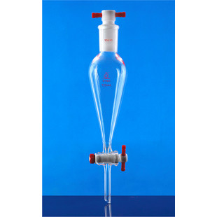 60mL Pear-Shaped Separatory Funnel PTFE Gate, Upper Grinding 14#, LH-217-F-03, LH Labware