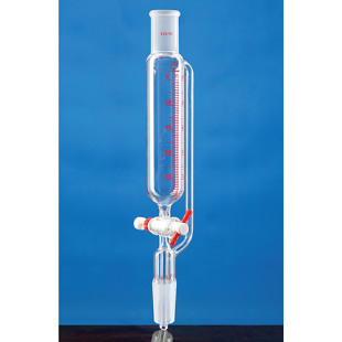 60mL Finely Adjustable PTFE Gate Constant Pressure Dropping Funnel with Scale, Grinding 14#, LH-229-601, LH Labware