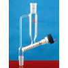 100mL Powder Loading Tubular Funnel, Upper Grinding 24#, Under Grinding 24#, Rotary Valve 15#, LH-231-100, LH Labware