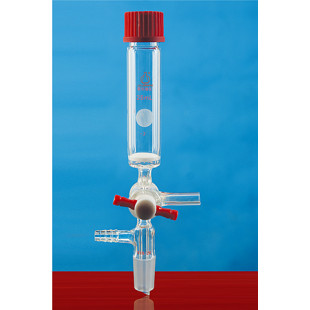 100mL Peptide Solid Phase Synthesis Tube (T-Shaped PTFE Three-Way Node), Sand Plate: G2, Under Grinding 24#, Screw Mouth 25#, LH-243-001, LH Labware