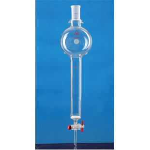 Sand Plate Grinding Storage Ball Chromatography Column (Tetrafluoro-Antenna), Storage Ball Capacity 500ml, Grinding 24#, Tube Outer Diameter 60mm, Effective Length 200mm, Sand Board Number: G3, LH-268-826, LH Labware
