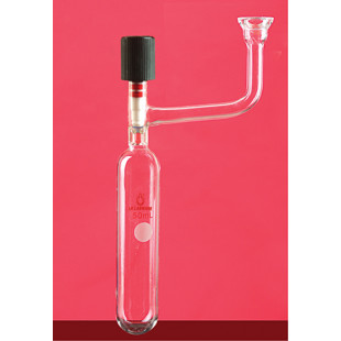 350mL Reaction Tube With O-Ring Branch With High Vacuum Valve LH-292509, Valve: 0~8mm, O-Ring Size: 15, LH Labware