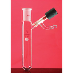 350mL Grinding Reaction Tube With High Vacuum Valve LH-372530, Side Grinding: 24, Valve: 0 to 4 mm, LH Labware