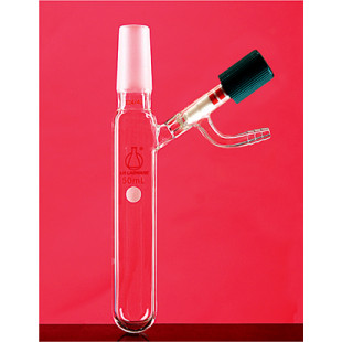 50mL Flask With High Vacuum Valve External Grinding Reaction Tube LH-435010, Main Grinding Mouth: 19, Valve: 0 to 4 mm, LH Labware