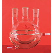 500mL Straight Three-And-A-Half Jacketed Round Bottom Flask (Thick Wall) With Removable Hose Connector LH-432-501, Grinding Mouth: 24, Side Grinding: 24, LH Labware