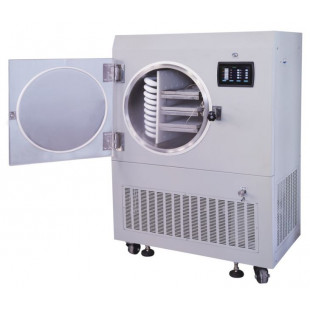 Top-Press Vertical Freeze-drying Machine, Drying Area: 0.1 m2, Ability to Capture Water: 1.5 Kg/24h, Cylindrical, Scientz Biotechnology