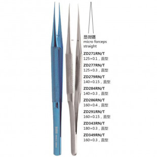 Micro Forceps Straight, Round Handle, Microscopic Flaw, Material: Titanium Alloy, Surface: Anodizing, Application: Micro Surgery, Shinva Surgical