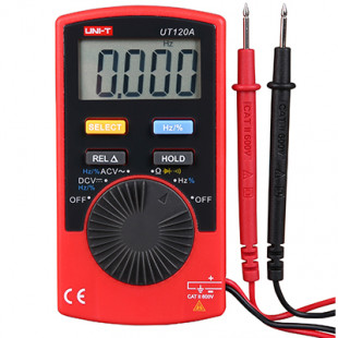 Pocket Size Digital Multimeter UT120A, Auto Power Off, Auto Range, 4000 Display Count, 100pcs/Carton, Uni-T