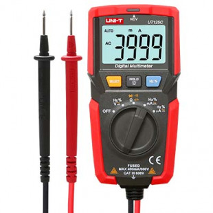 Pocket Size Digital Multimeter UT125C, Small Size, 600V DC/AC Voltage Measurement, 180g, Uni-T