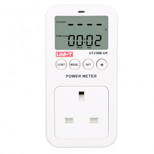 Power Socket UT230B-UK, Built-in Button Battery 3.0V, CO Emissions Measurement, 48pcs Standard Quantity Per Carton, Uni-T