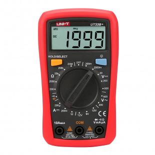 Palm Size Digital Multimeters﻿ UT33B, Diode Test, 1.5V/9V/12V Battery Test, Data Hold And Backlight Functions, Uni-T