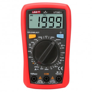 Palm Size Digital Multimeters UT33D, 2000 Display Count, Power: 9V Battery (6F22), Uni-T