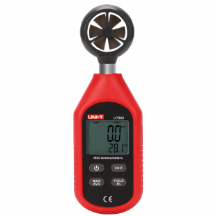 Mini Anemometer UT363, 2044 Sets Data Storage, Auto Record Function, 7 Selectable Units, Uni-T