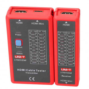 Cable Tester UT681HDMI, To test for: HDMI/MINI-HDMI, LED Status Display, Single Key Operation, Manual/auto Power Off, Low Battery Indication, Uni-T