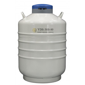 Liquid Nitrogen Cylinder for Transportation, With 6ea. 120 mm High Canisters, Capacity 31.5L, Empty Weight 13.5kg, YDS-30B-80, Chart