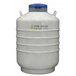 Liquid Nitrogen Cylinder for Transportation, With 6ea. 120 mm High Canisters, Capacity 31.5L, Empty Weight 13.5kg, YDS-30B-80, Chart