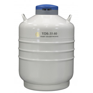 Liquid Nitrogen Cylinder for Storage (Large),With 6ea. 120 mm High Canisters, Capacity 35.5L, Empty Weight 14.1kg, YDS-35-80, Chart 