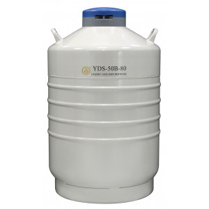 Liquid Nitrogen Cylinder For Transportation, With (6) 120 mm Canisters , Capacity 50L, Empty Weight 21kg, YDS-50B-80, Chart