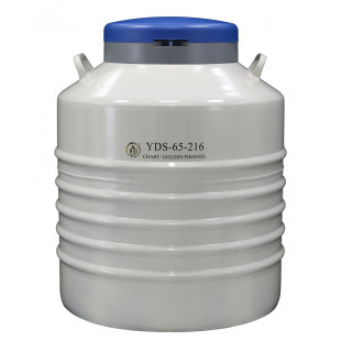 Liquid Nitrogen Cylinder  with Racks, With 5ea. 5 stories (9*9 cells) rack, Capacity 65L, Empty Weight 27.5kg, YDS-65-216, Chart