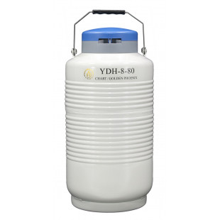Liquid Nitrogen Dry Shipper, With 1ea. 276 mm High Canisters, Capacity 8L, Empty Weight 8.9Kg, YDH-8-80, Chart 