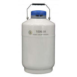 Liquid Nitrogen Cylinder for Storage, For Small Storage, With 6ea. 120 mm High Canisters , Capacity 10L, Empty Weight 6.2KG, YDS-10, Chart