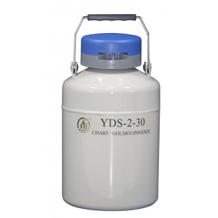 Liquid Nitrogen Cylinder for Storage, For Small Storage, With 3ea. 120mm High Canisters , Capacity 2L, Empty Weight 2.9KG, YDS-2-30, Chart