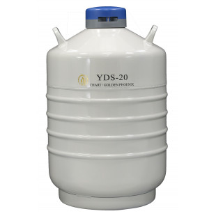 Liquid Nitrogen Cylinder for Storage (Moderate),With 6ea. 120 mm High Canisters , Capacity 20L, Empty Weight 11.2Kg, YDS-20, Chart 