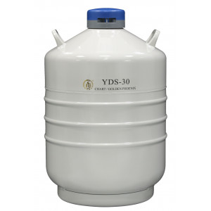 Liquid Nitrogen Cylinder for Storage (Moderate),With 6ea. 120 mm High Canisters , Capacity 31.5L, Empty Weight 12.9kg, YDS-30, Chart 