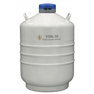 Liquid Nitrogen Cylinder for Storage (Moderate),With 6ea. 120 mm High Canisters , Capacity 31.5L, Empty Weight 12.9kg, YDS-30, Chart 