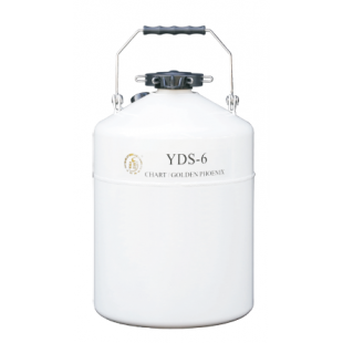 Upgraded Liquid Nitrogen Cylinder for Storage, For Small Storage, With 6ea. 120 mm High Canisters , Capacity 6L, Empty Weight 4.5KG, YDS-6, Chart 