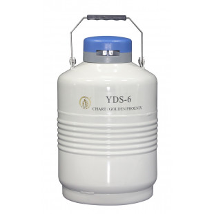 Liquid Nitrogen Cylinder for Storage, For Small Storage, With 6ea. 120 mm High Canisters , Capacity 6L, Empty Weight 5KG, YDS-6, Chart