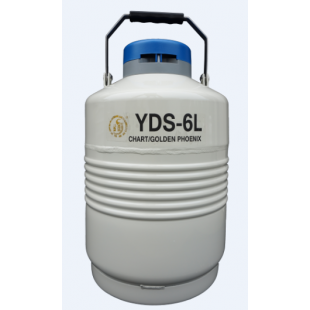 Liquid Nitrogen-Only Cylinder, No canister/neck ring, Capacity 6L, Empty Weight 5Kg, YDS-6L, Chart