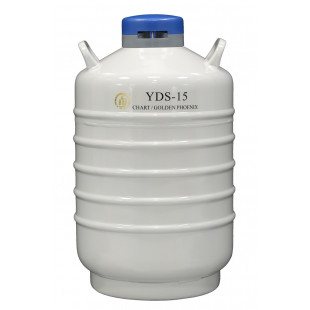 Liquid Nitrogen Cylinder for Storage (Moderate) ,With 6ea. 120 mm High Canisters, Capacity 16L, Empty Weight 8.2kg, YDS-15, Chart