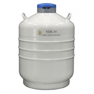 Liquid Nitrogen Cylinder for Storage (Large),With 6ea. 120 mm High Canisters, Capacity 35.5L, Empty Weight 13.8kg, YDS-35, Chart