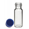 Specimen Vial 2 mL, OD12 x 32 mm Blue PP Screw Cap and PE Liner Clear Glass HmbG (100pcs/pack)