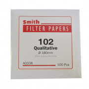 Filter Paper 102 Qualitative Medium Speed, D-18.0 cm, 100pcs/box, Smith (5pcs/pack)