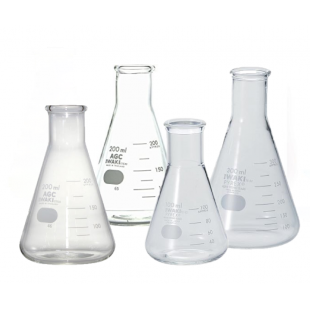 Conical Flask, 10 mL, Narrow Mouth with Rim, Borosilicate, Pyrex / Iwaki 4980FK10 (10pcs/pack)