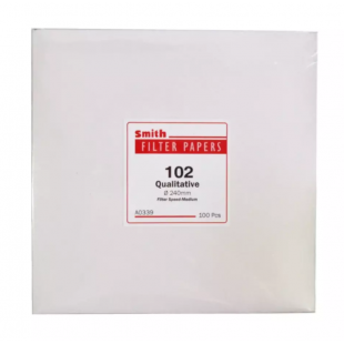 Filter Paper 102 Qualitative Medium Speed, D-24.0 cm, 100pcs/box, Smith (5pcs/pack)