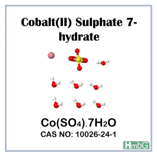 Cobalt (II) Sulfate, 7-hydrate, CP, HmbG** T,N 9/III, 500 gm