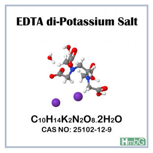 EDTA di-Potassium Salt 2-hydrate, PRS, HmbG, 500 gm