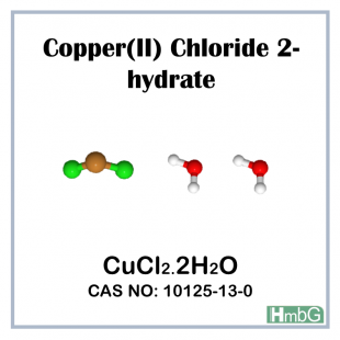 Copper (II) Chloride 2-hydrate, AR, HmbG** T,N 8/III, 1 kg