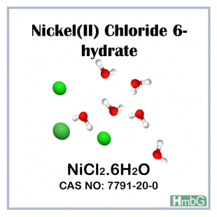 Nickel (II) Chloride 6-hydrate Pure, HmbG** T 6.1/III, 500 gm