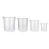 Plastic Beaker 50 mL, Low Form with Embossed Graduation and Spout, Autoclavable Polypropylene, 10pcs/pack