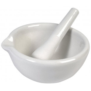 Mortar & Pestle, OD/ID-100/80 mm, H-48 mm, Porcelain